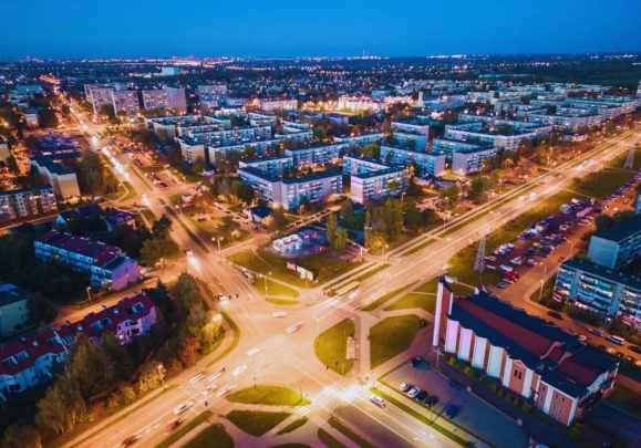 Widok z lotu ptaka na Pabianice