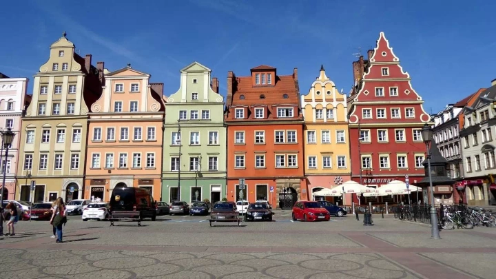 Colorful buildings in Wroclaw